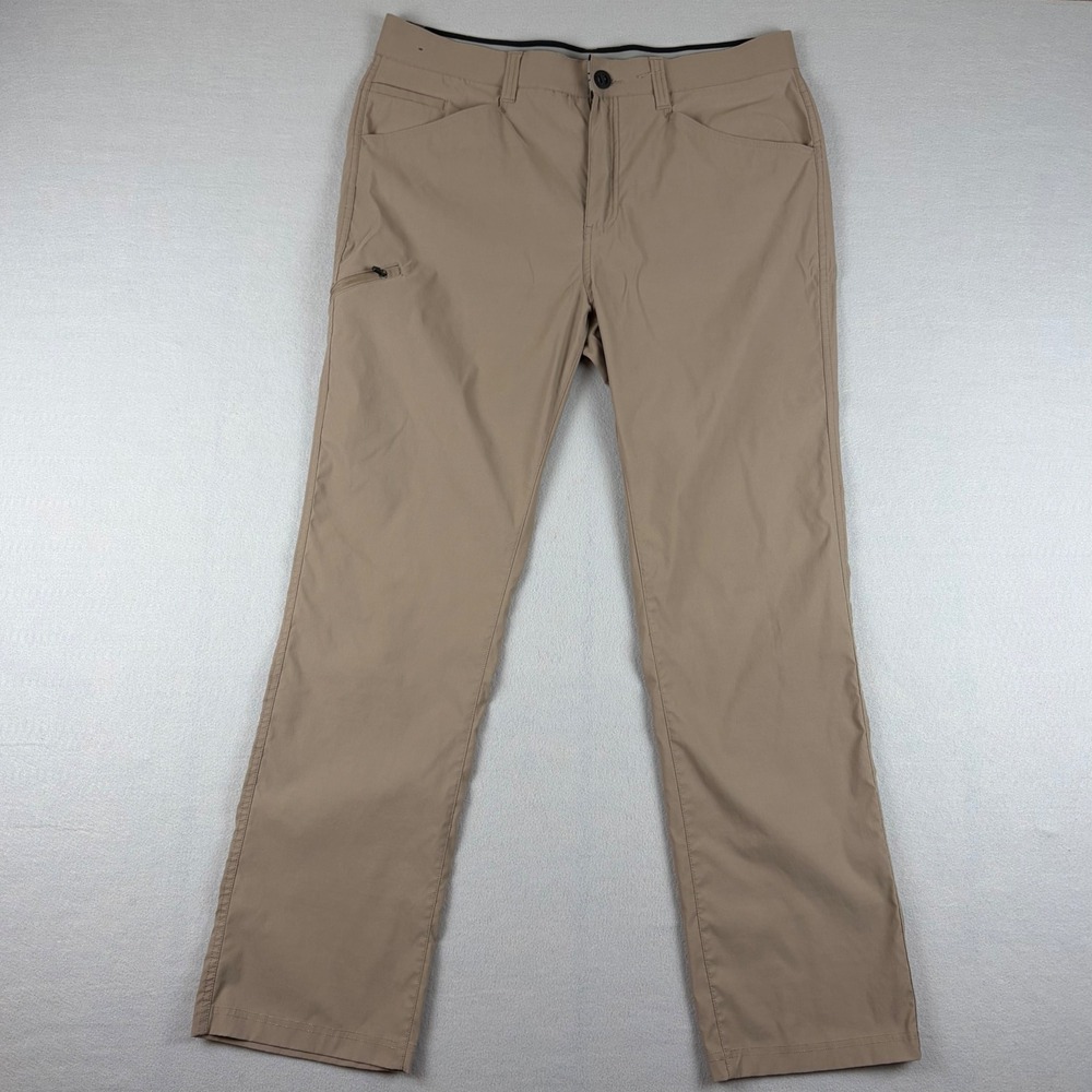 Orvis Mens Tech Pants 36x32 Khaki Tan Stretch Water Repellent Hiking 1525905